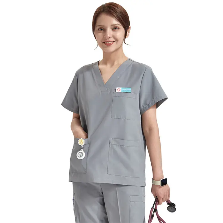 Stylish Beautician Overalls Custom Beauty Salon Uniforms Female Summer Beautician Suit Anti Wrinkle Spa Uniform Sets