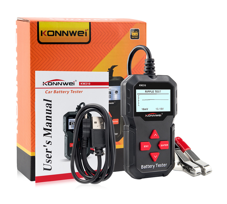 KONNWEI KW210 automatic smart 12V Car Battery Tester Auto Battery Analyzer 100 to 2000CCA Cranking Car Battery-Tester