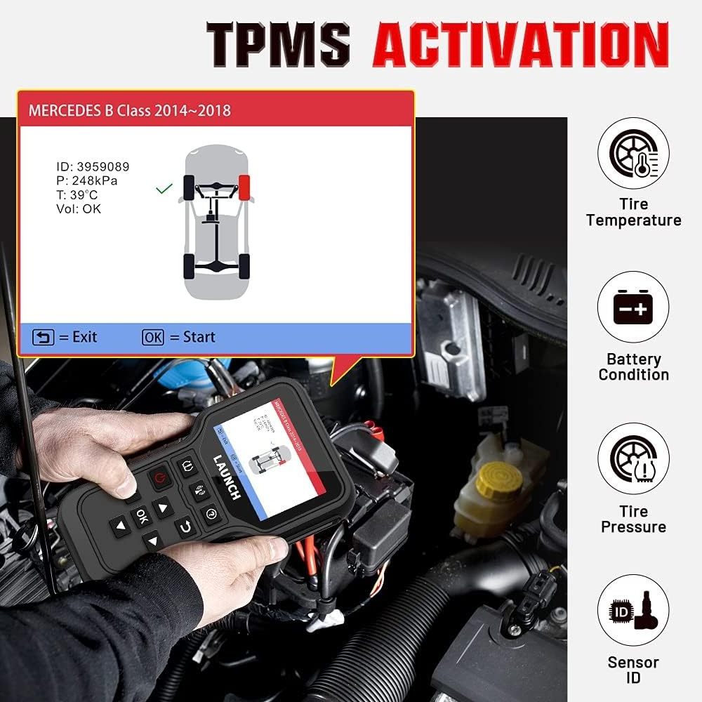 2024 Launch CRT5011E Newest TPMS Relearn Tool OBD2 Scanner Code Reader Tire Pressure Activation Read/Program/Reset SDK