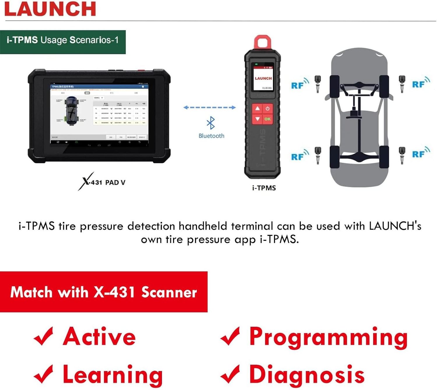 2024 best selling Launch X-431 I-TPMS TPMS scanner Automobile obd2 programming tool car obd2 auto diagnostic tool