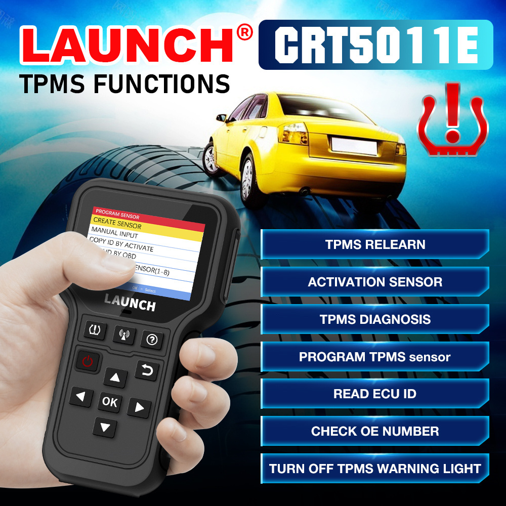 Launch CRT501IE prgr monitor golf Tire pressure machine obd wheels scanner electric automotriz escaner diagnostic tools for car