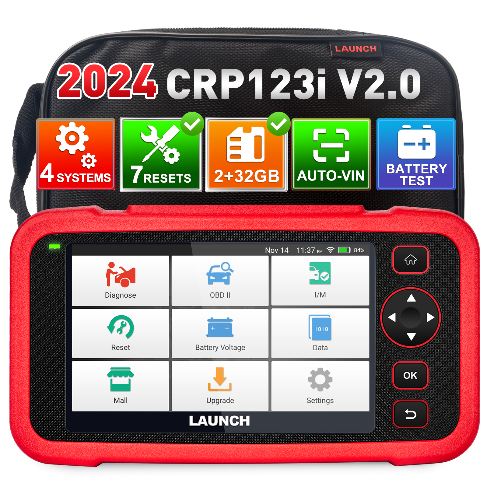 Launch Newest CRP123I V2.0 Four System OBD2 Scanner Car Diagnostic Tool Auto Machine Vehicle Engine Analyzer