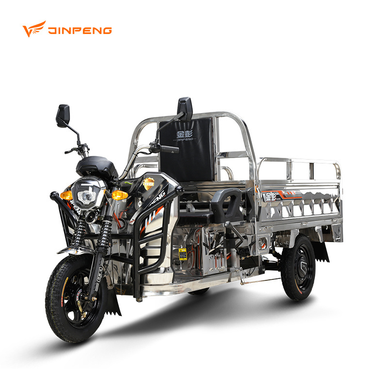 JINPENG Stainless Steel Electric Cargo Tricycle Trike Truck Affordable Price