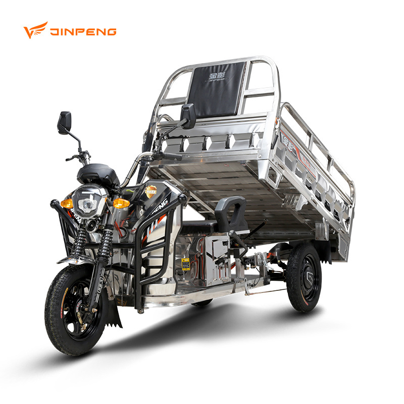 JINPENG Stainless Steel Electric Cargo Tricycle Trike Truck Affordable Price