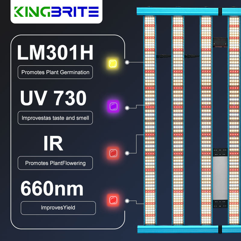 Shenzhen Kingbrite 480W Bar Samsung LM281B/LM301H+Epistar 660nm UV IR Led Grow Light Kit For Plants Growing