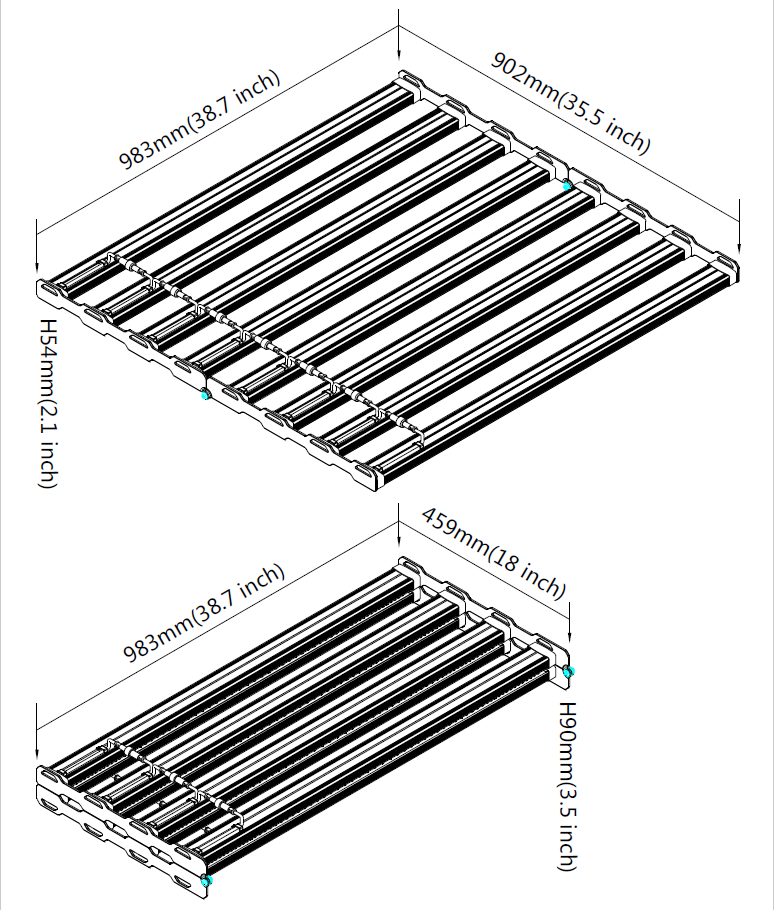 No Tax To EU! 2024 KingBrite P55-650W/800W Samsung LM301H EVO+Osr(660nm+730nm) Rotatable Bars LED Grow Light Replace LM301B