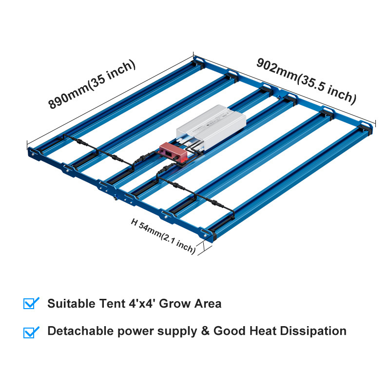 2024 KingBrite 600W Samsung LM301H EVO+OSR (660nm+730nm)+LG UV LED Grow Light For 4 x 4 ft Tent