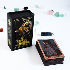 High Quality Custom Printing Golden Edges Black Paper Oracle Tarot Deck Affirmation Cards With Book Instruction