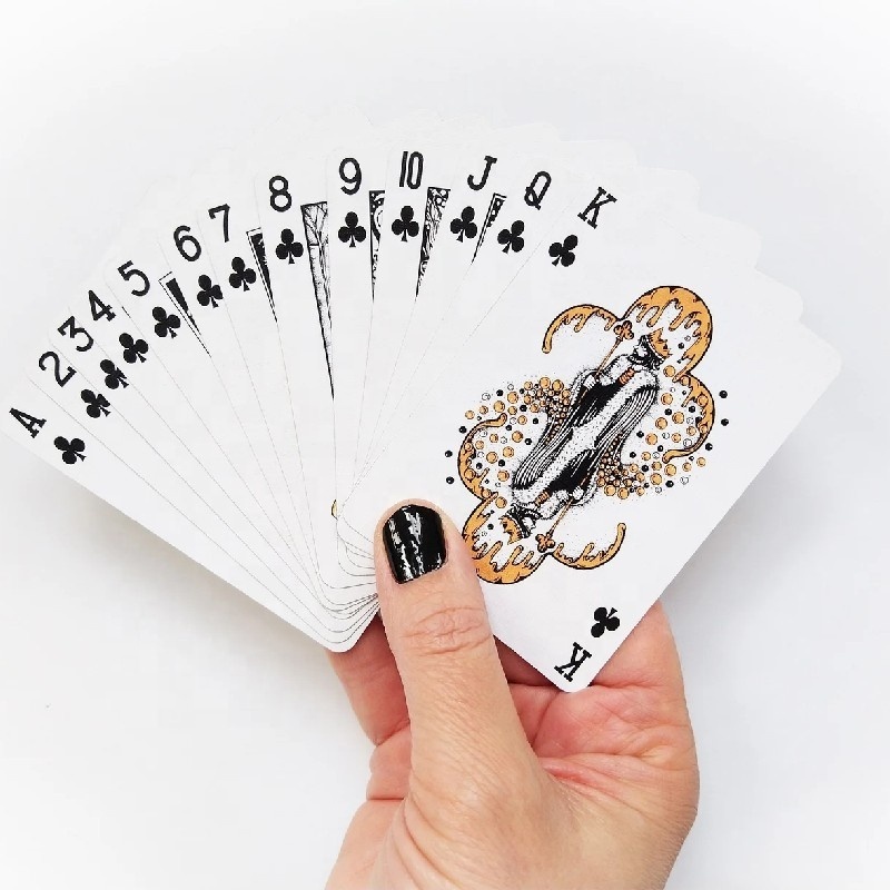 Custom Paper Poker Card Playing Cards Black Foil PET Poker Cards