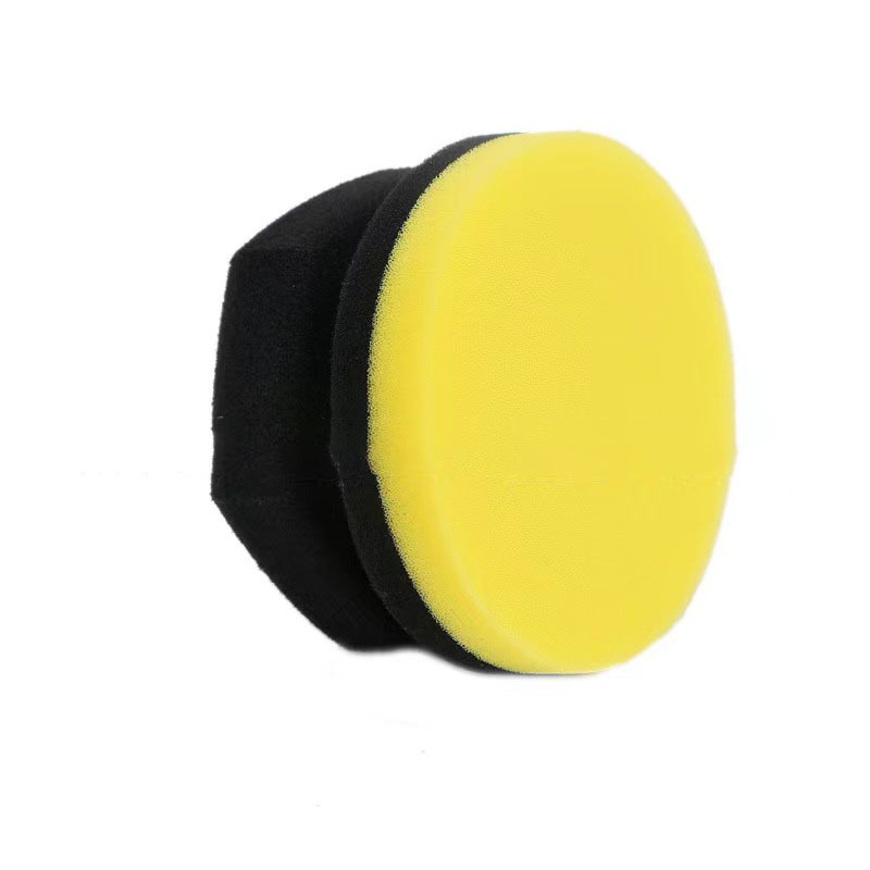 PA-7101  Dressing Applicator Round Washable Car Foam Sponge Reusable Tire Cleaner for Auto Polishing