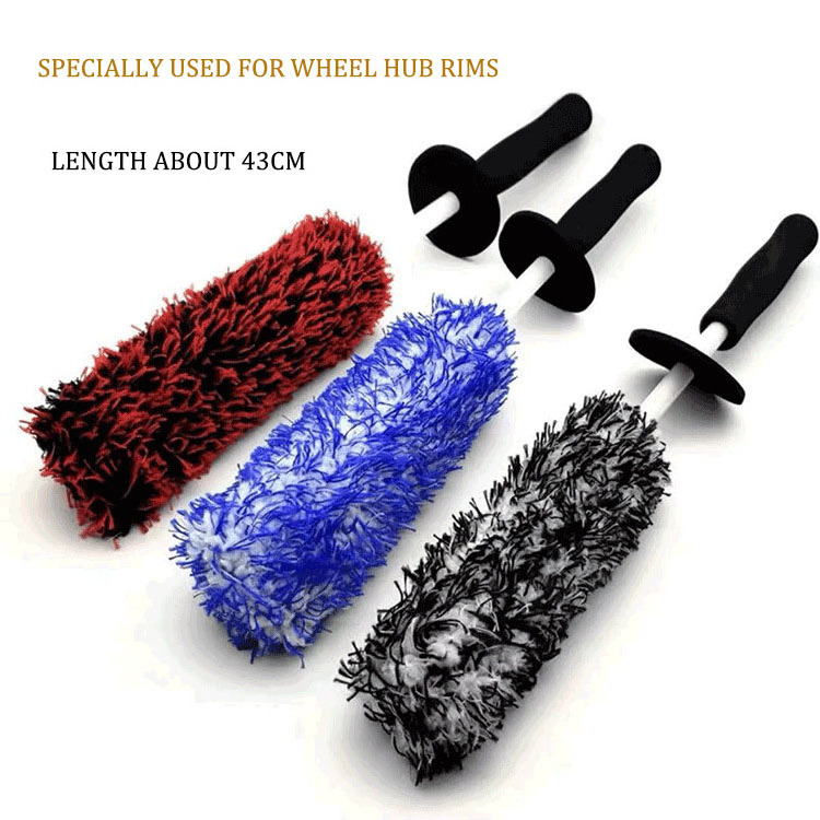 Car Wheel Woolies Plush Soft Alloy Wheel Cleaning Brush Detailing Brushes For Auto Motorcycle Maintenance Care Clean Tool