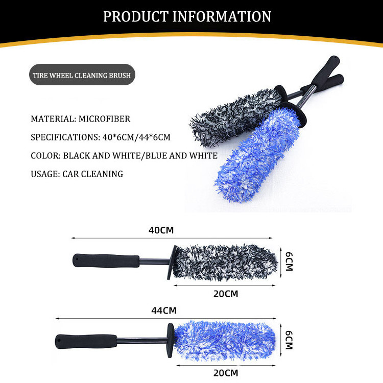 Wheel Brush Plush Soft Wheel Cleaning Brush Car Tire Rims Detailing Long Handle Brushes Car Maintenance Cleaning Tools