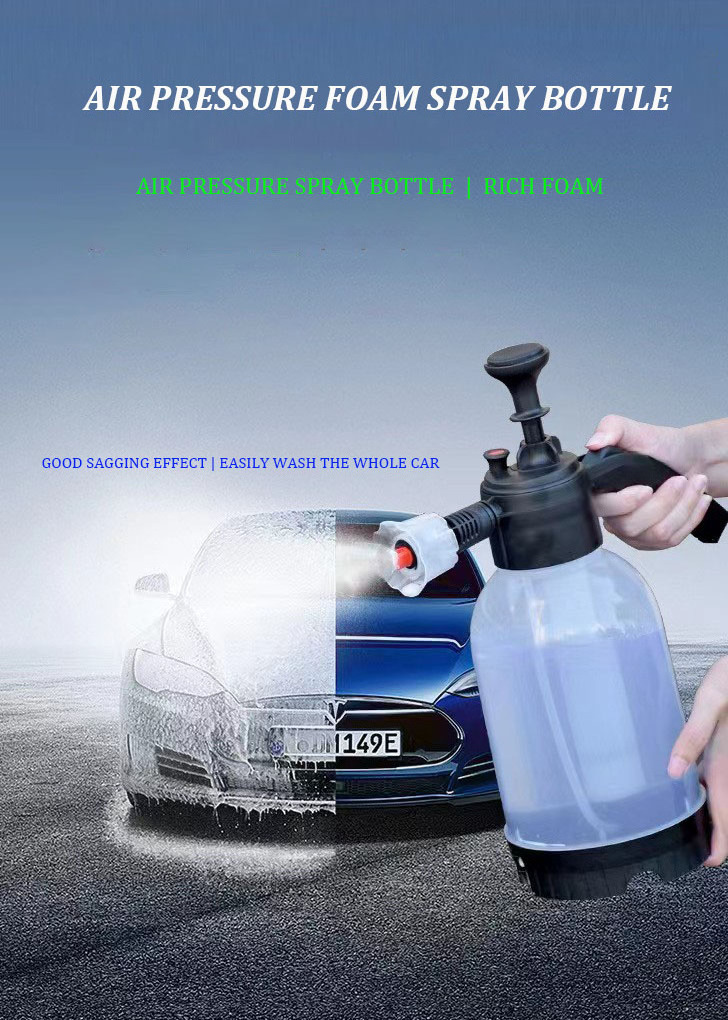 Car Wash Foam Spray Hand Pump with Foam Nozzle Watering Nozzle Measure Cap Manual Pressurized Snow Foam Lance for Car Clean