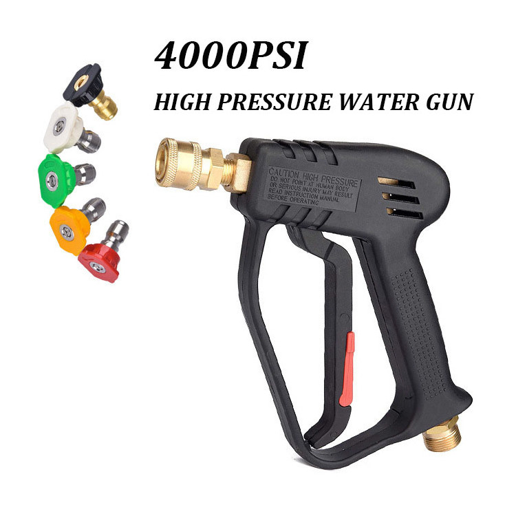 Pressure Cleaner Water Gun for 4000PSI with 5 Quick Connect Nozzle Kit Foam Sprayer Quick Release Car Washer Accessories