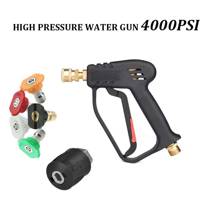 Pressure Cleaner Water Gun for 4000PSI with 5 Quick Connect Nozzle Kit Foam Sprayer Quick Release Car Washer Accessories