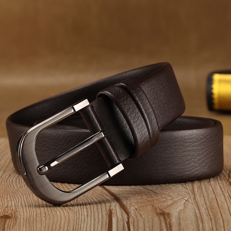 Fashion Classic Designs Men's Genuine Leather Dress Belt Handmade Cow Leather Belts For Work Business Casual