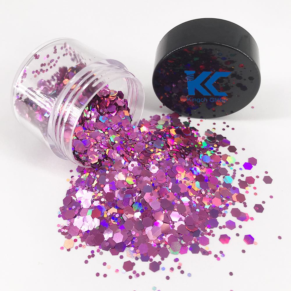 Hot selling style Unicorn Holographic Glitter polyester glitter for Nail Art Leather crafts