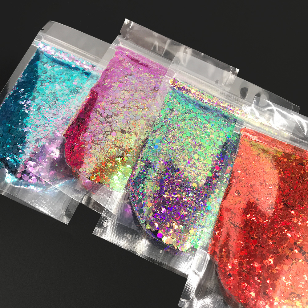 Wholesale Non-Toxic Polyester Extra Fine Glitter Powder Holographic Mixed Chunky Glitter