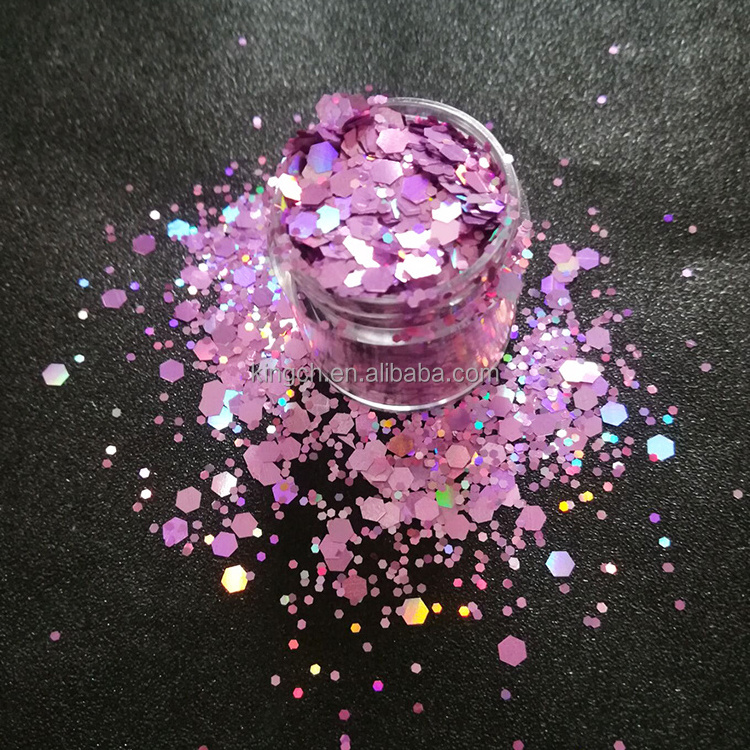 Hot selling style Unicorn Holographic Glitter polyester glitter for Nail Art Leather crafts