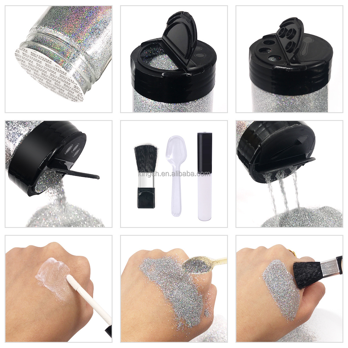 Biodegradable Glitter Eco-friendly Cosmetic Holographic Chunky Glitter Chameleon Color Shift Mixed Size Polyester Glitter Bulk