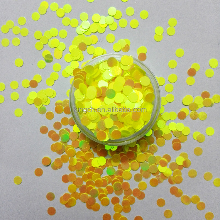 Top quality YELLOW MATTE NEON Glitter confetti for Nail Art&Fabric DIY accessories