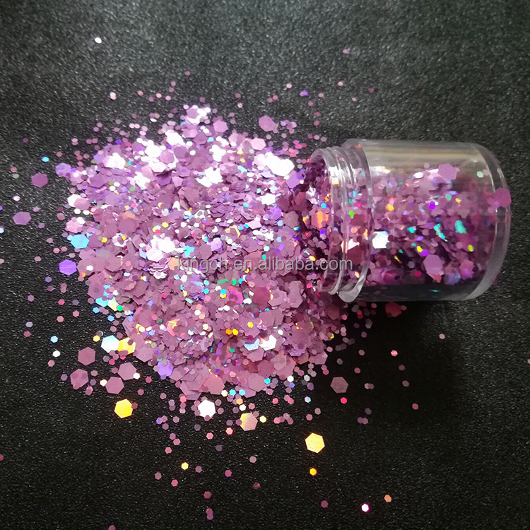 Hot selling style Unicorn Holographic Glitter polyester glitter for Nail Art Leather crafts