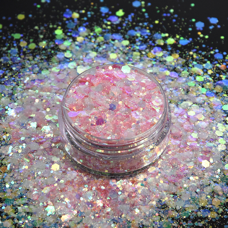 Sparkly pink chunky glitter for Face Nail Crafts chunky  Opal  glitter