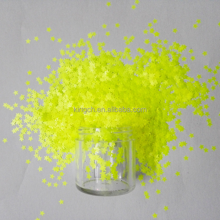 Top quality YELLOW MATTE NEON Glitter confetti for Nail Art&Fabric DIY accessories