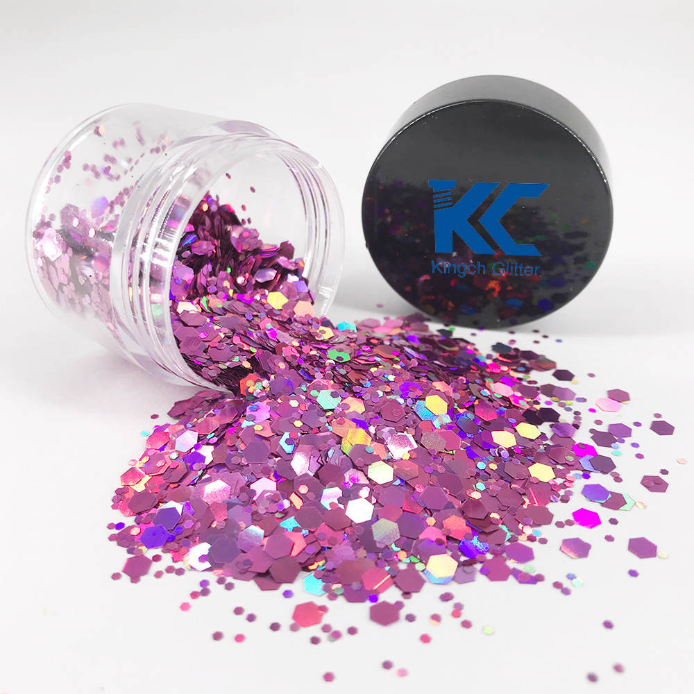 Hot selling style Unicorn Holographic Glitter polyester glitter for Nail Art Leather crafts