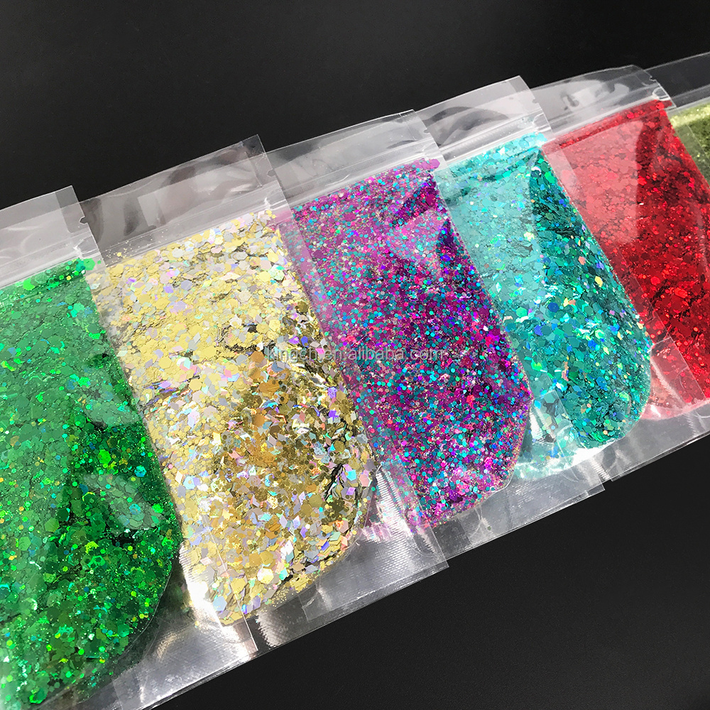 Bulk 2oz Bag Packing Cosmetic Holographic Chunky Glitter