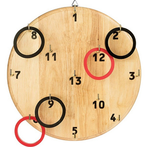 Hot Sale Outdoor Game Hookey Board Game On the Wall Wooden Ring Toss Game with Hanging Board