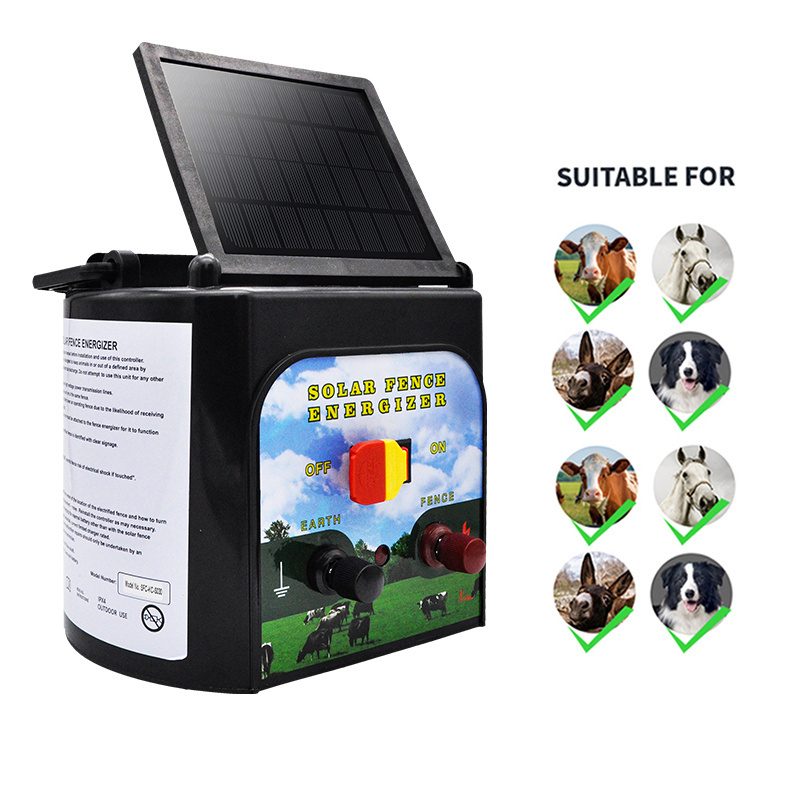 Charger Electric Shepherd 1.2J Solar Powered Kit Output with 3W Solar Panel Electric Fence Energizer