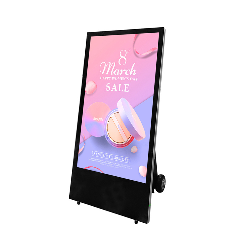 Movable Foldable Digital Poster Display Waterproof 43