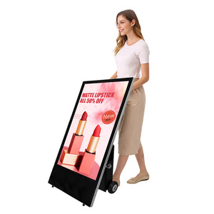 Movable Foldable Digital Poster Display Waterproof 43" Rechargeable Portable Outdoor Digital Signage