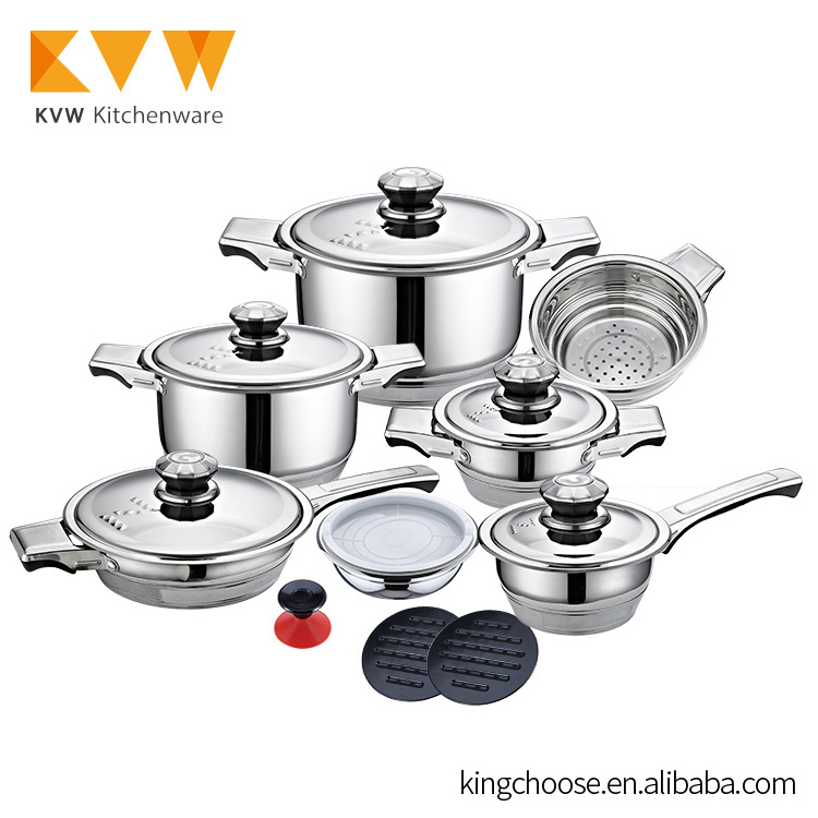 Royalty Line Cookware Stainless Steel Hot Pot Casserole Set and Pan Set