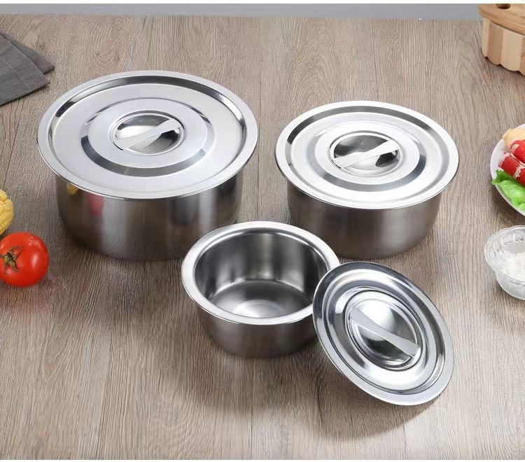 hot selling Indian cooking ware 5pcs stainless steel stock pot Thailand Indian hot pot set cooking pot with lid