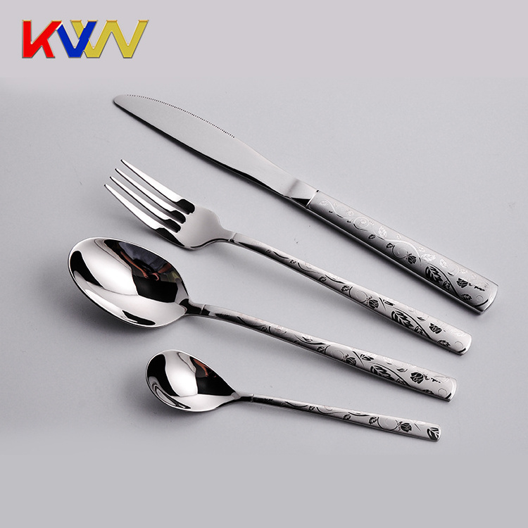 High grade Stainless Steel dinner Fork Knife Spoon names of cutlery set items