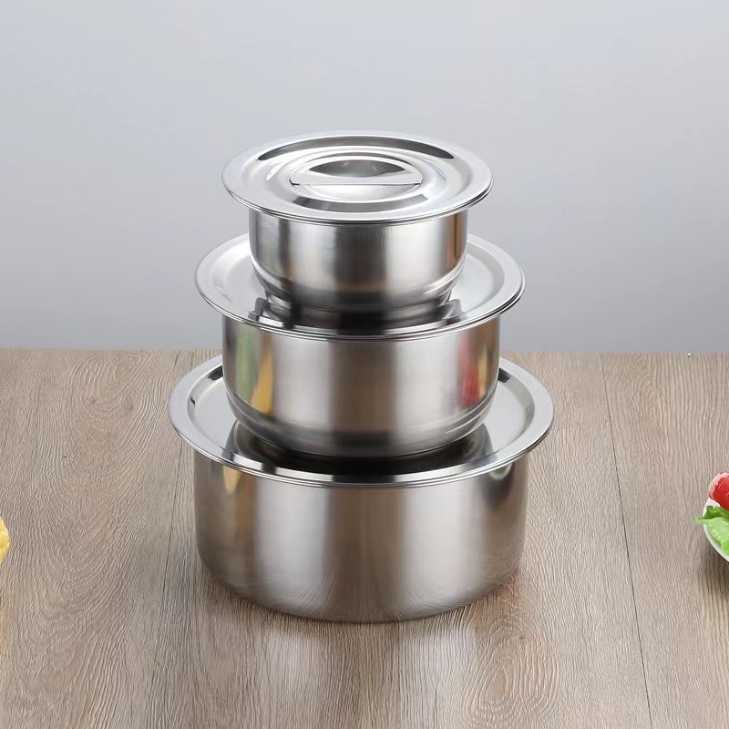 hot selling Indian cooking ware 5pcs stainless steel stock pot Thailand Indian hot pot set cooking pot with lid