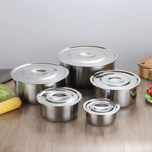 hot selling Indian cooking ware 5pcs stainless steel stock pot Thailand Indian hot pot set cooking pot with lid