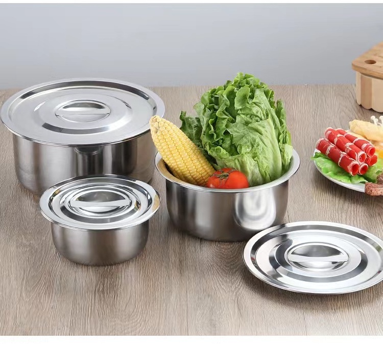 hot selling Indian cooking ware 5pcs stainless steel stock pot Thailand Indian hot pot set cooking pot with lid