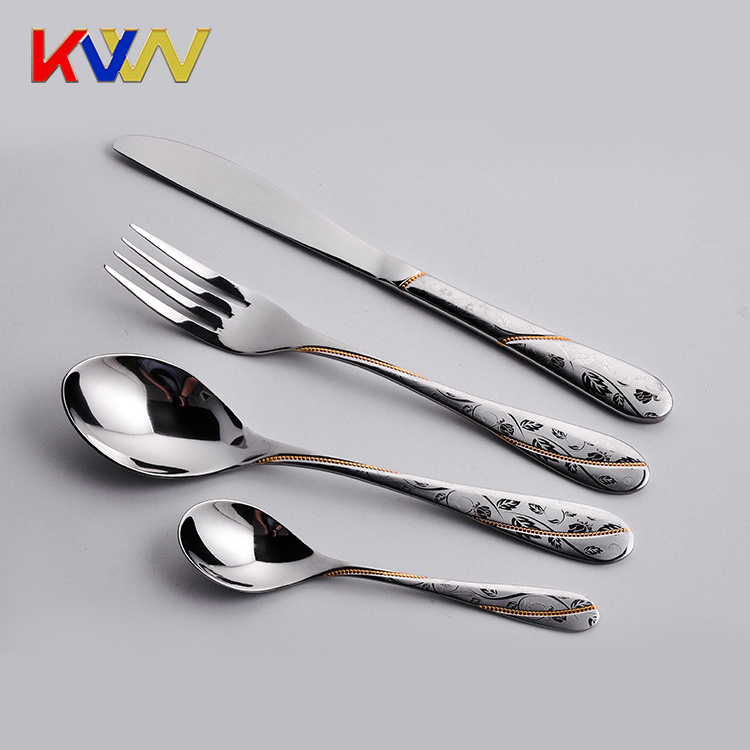 High grade Stainless Steel dinner Fork Knife Spoon names of cutlery set items