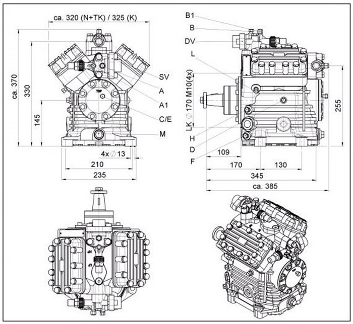 Genuine GEA Bock FKX40/655K compressor H13004503 for Yutong Bus air conditioning