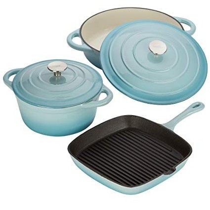 Kitchen ware non stick enamel cast iron cooking pots sets cookware casserole