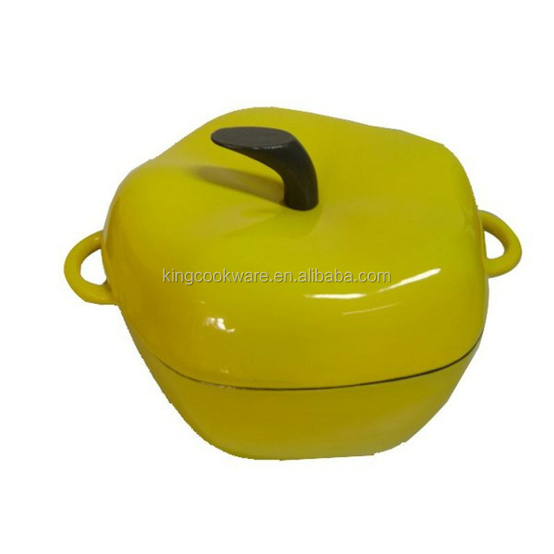 Hot Selling Nonstick Cooking Casserole Pot Dutch Oven 22/24CM Enamel Cast Iron Pumpkin Shaped Cocotte Pot for Kitchen