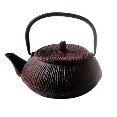 Chinese hand made cast iron enamel coated black tea pot