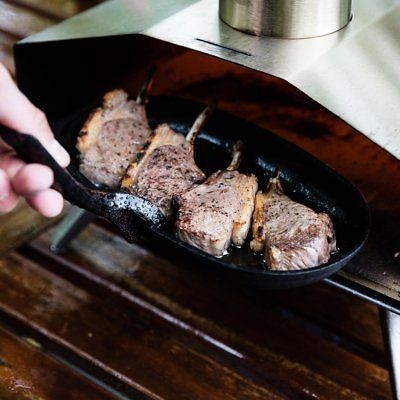 Cast Iron Cookware frying pan skillet Cooking steak plate cast iron grill pan sizzling hot plate with wooden base