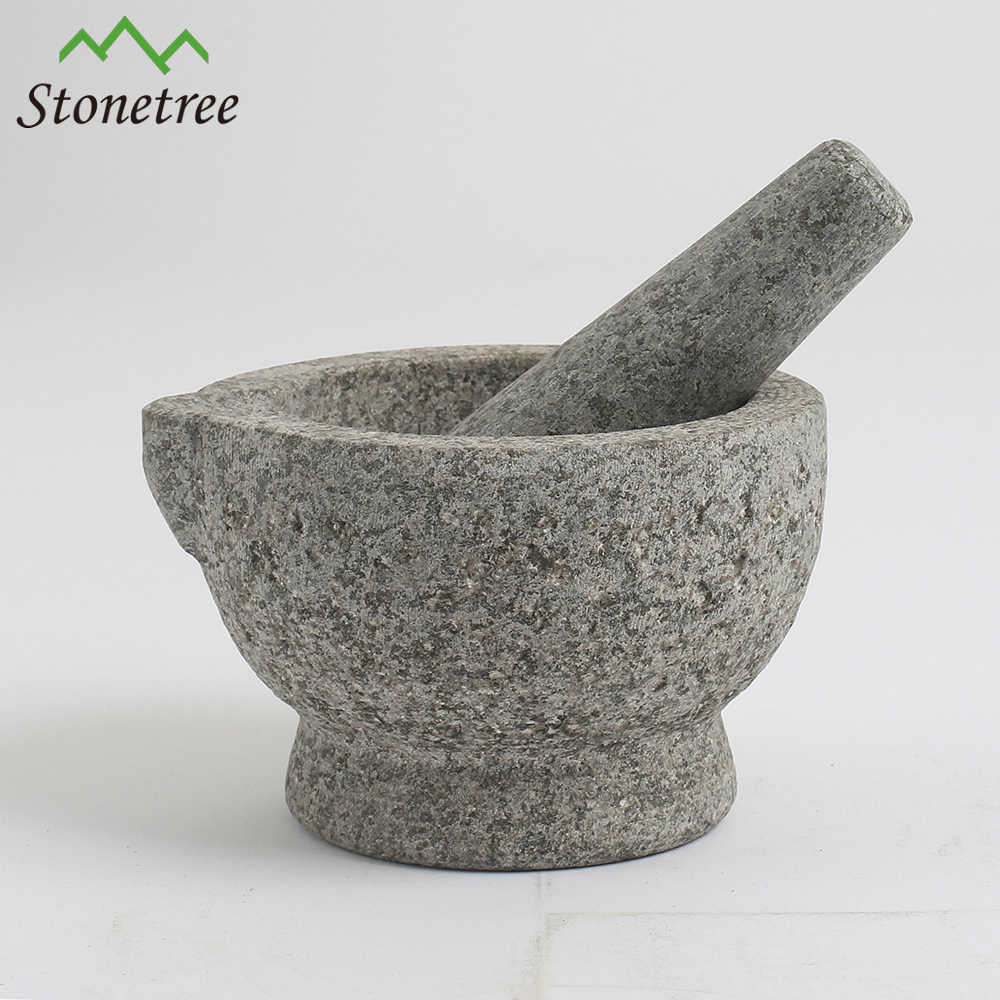 Cheap Natural surface stone granite mortar and pestle/ herb spice and nut grinder