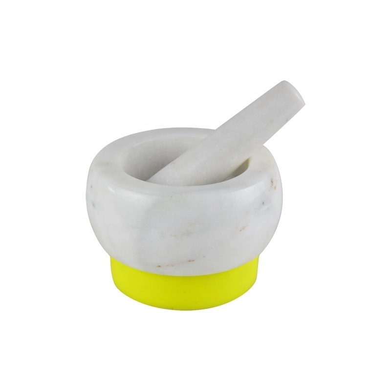 Premium Marble Mortar And Pestle Set For Kitchen Medicine Masher Natural Stone Grinder For Spices