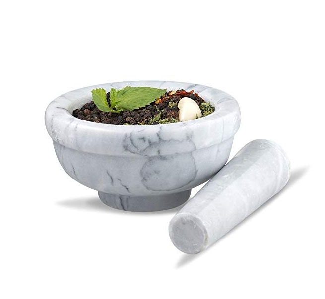 Premium Marble Mortar And Pestle Set For Kitchen Medicine Masher Natural Stone Grinder For Spices