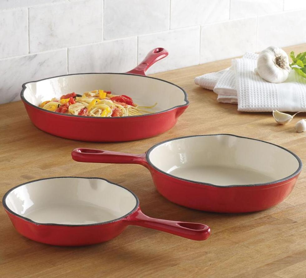 Enamel Coating Cast Iron Non-stick Fry Pan Small Cast Iron Cookware Skillets